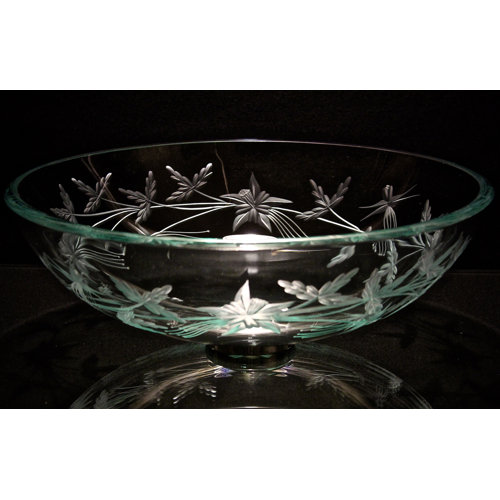 Elegant Glass Engraving Studio 16.5'' Clear Glass Circular Vessel